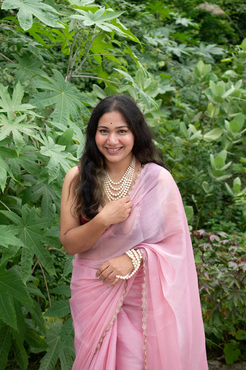 Sakura Pink Saree-Blushing Blossom - MESCHE