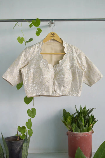 Ivory Banarasi Blouse - MESCHE