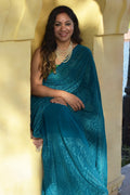 Neelam- Georgette Lucknowi chikankari embroidery Saree - MESCHE