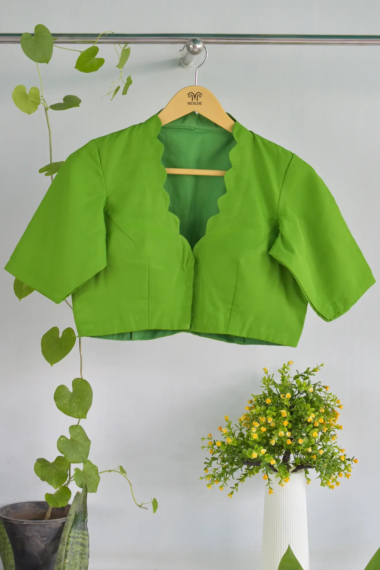 Parrot Green Basic Blouse - MESCHE