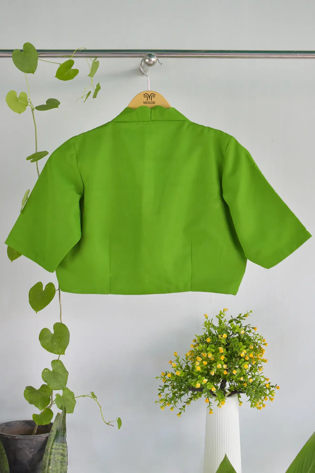 Parrot Green Basic Blouse - MESCHE